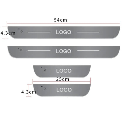 Customized Car Door Sill Light Logo RGB Multi-mode Dynamic LED RGB Car Pedal Scuff Threshold Plate Welcome Projector Lamp