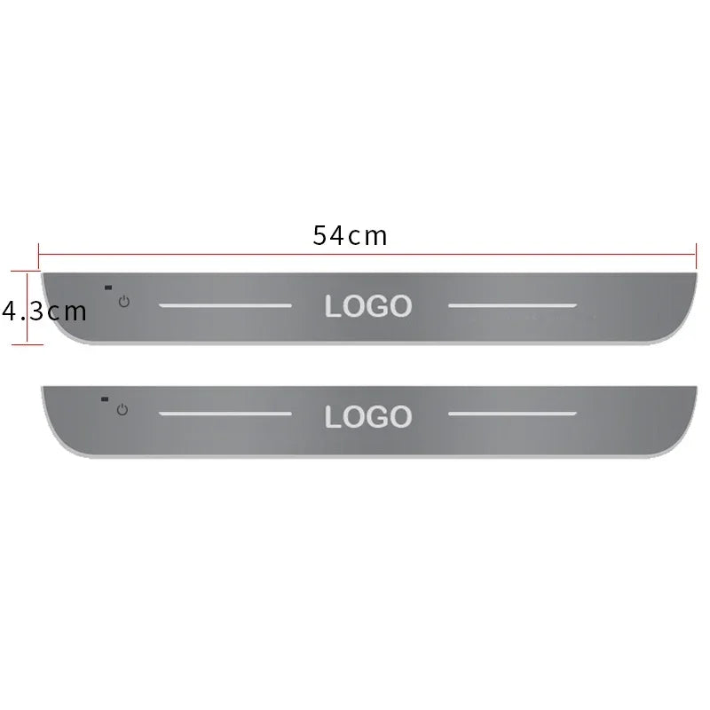 Customized Car Door Sill Light Logo RGB Multi-mode Dynamic LED RGB Car Pedal Scuff Threshold Plate Welcome Projector Lamp
