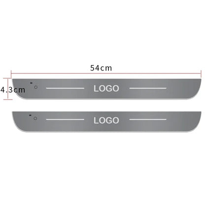 Customized Car Door Sill Light Logo RGB Multi-mode Dynamic LED RGB Car Pedal Scuff Threshold Plate Welcome Projector Lamp